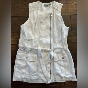 Athleta Wanderbout White Linen Vest- women’s small